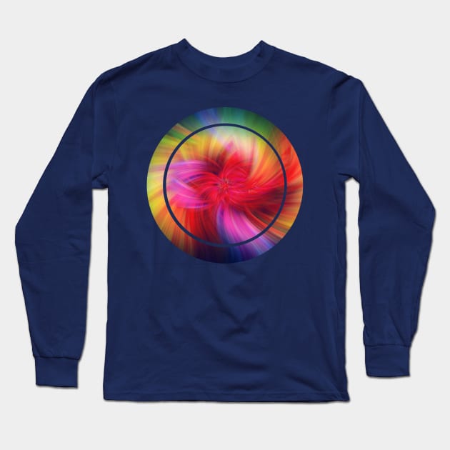 Rainbow Feathers - Abstract Digital Art Long Sleeve T-Shirt by DyrkWyst